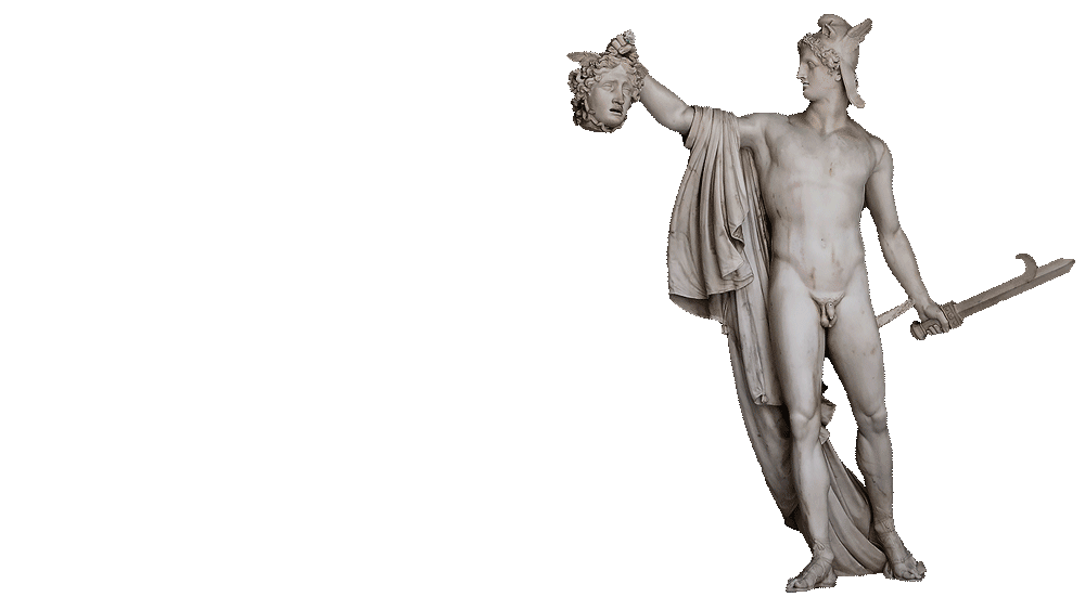 Statue holding head of Medusa